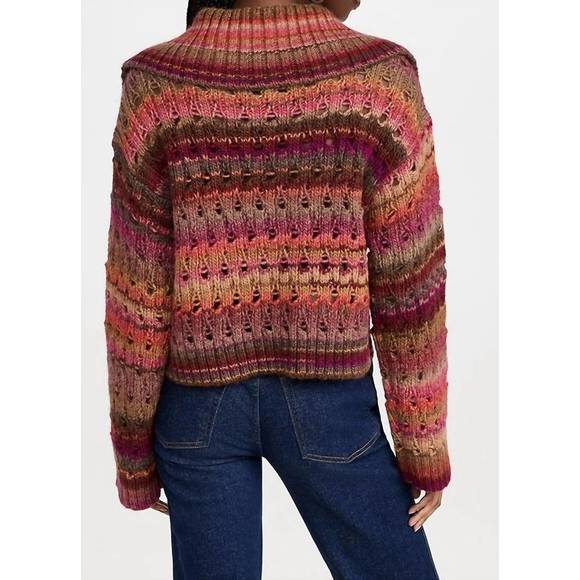 NEW JONATHAN SIMKHAI jenna space dye sweater in punch multi - Picture 3 of 5